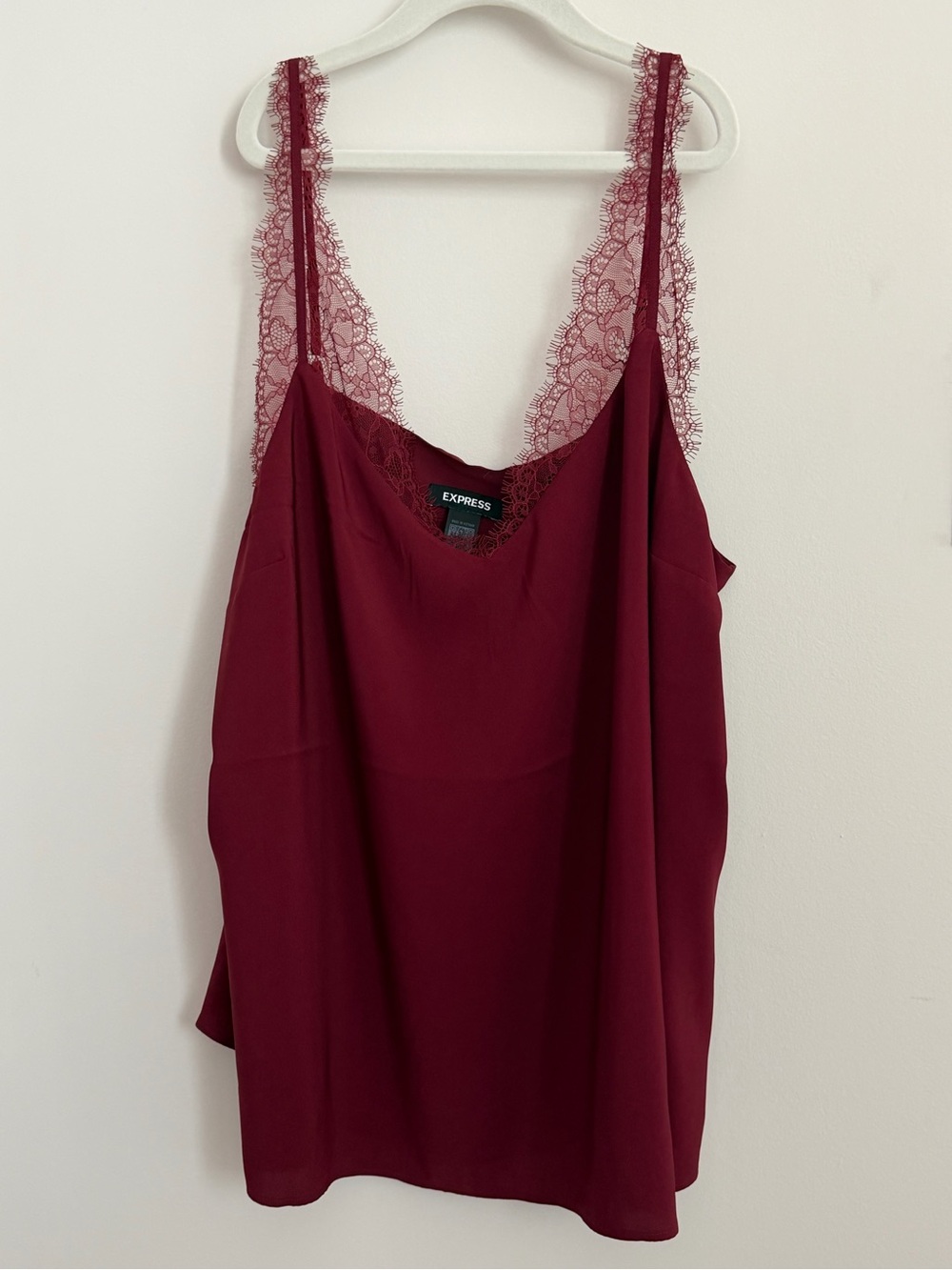 NWOT Express Lace Strap Cami | Burgundy | L
